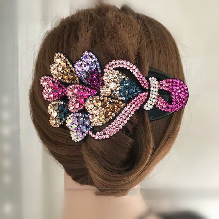 Korejskog stila rhinestones štipaljka za kosu za žene, ručno izrađena, klipsa za glavu