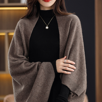 Qi Fei Tong кашмирен плетен шал-аксесоар, есен-зима 2025, обработка по поръчка, лицензиран частен етикет