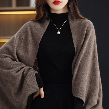 Qi Fei Tong кашмирен плетен шал-аксесоар, есен-зима 2025, обработка по поръчка, лицензиран частен етикет