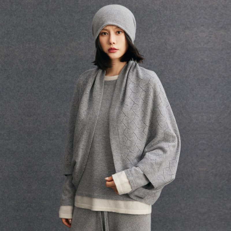 Qi Fei Tong кашмирен плетен шал-аксесоар, есен-зима 2025, обработка по поръчка, лицензиран частен етикет