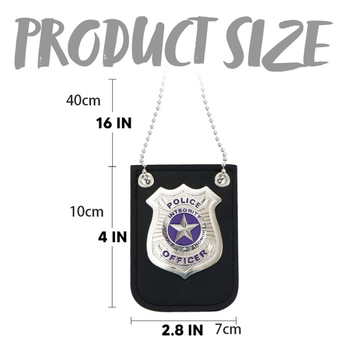 Σετ cosplay αστυνομικός για Halloween — πλαστικό υλικό, περιλαμβάνει διακριτικό αστυνομίας και χειροπέδες για κοστούμι μακιγιάζ