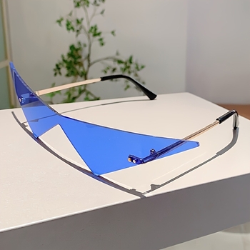 Γυαλιά ηλίου χωρίς στήριγμα, τριγωνικά, unisex, άνοιξη 2025