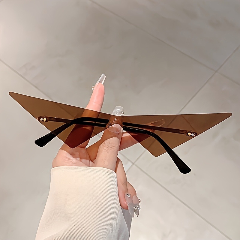 Γυαλιά ηλίου χωρίς στήριγμα, τριγωνικά, unisex, άνοιξη 2025