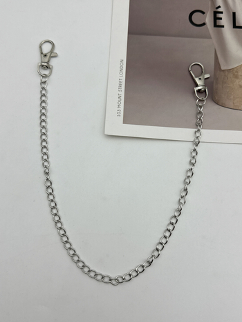 Метален синджир за панталони - унисекс PVC глянцов колан, дължина 3/4, пролет 2024, уличен хип-хоп стил