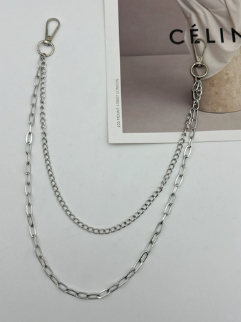 Метален синджир за панталони - унисекс PVC глянцов колан, дължина 3/4, пролет 2024, уличен хип-хоп стил