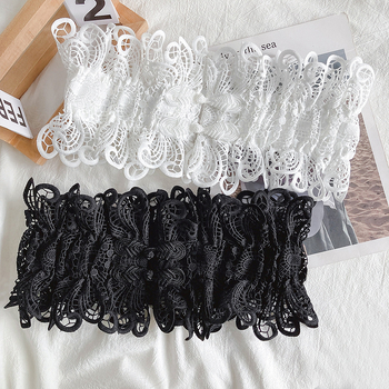 Дамски широк колан за талия с дантелена украса - тъкан плат, за рокли, елегантен и универсален, лято 2022