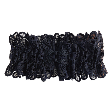 Дамски широк колан за талия с дантелена украса - тъкан плат, за рокли, елегантен и универсален, лято 2022