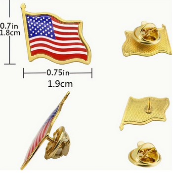 Καρφίτσα με αμερικανική σημαία, κράμα μετάλλων, γεωμετρικό σχήμα, μνημειακή λειτουργία, μοντέρνος στυλ, unisex