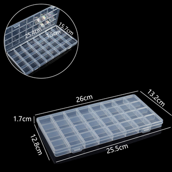 Κουτί αποθήκευσης γραφείου με 32 θήκες, PP πλαστικό, με καπάκι και διαχωριστικά