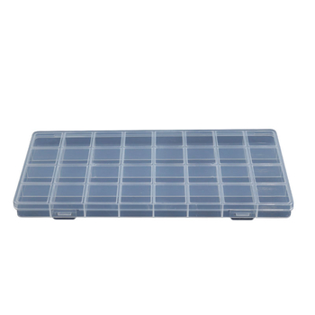 Κουτί αποθήκευσης γραφείου με 32 θήκες, PP πλαστικό, με καπάκι και διαχωριστικά