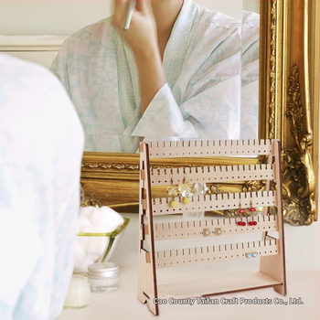 Ξύλινο σταντ προβολής σκουλαρικιών με καρφί, ενιαίο από μασίβ ξύλο, σκανδιναβικό στυλ, πολυεπίπεδη κατασκευή