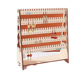 Ξύλινο σταντ προβολής σκουλαρικιών με καρφί, ενιαίο από μασίβ ξύλο, σκανδιναβικό στυλ, πολυεπίπεδη κατασκευή