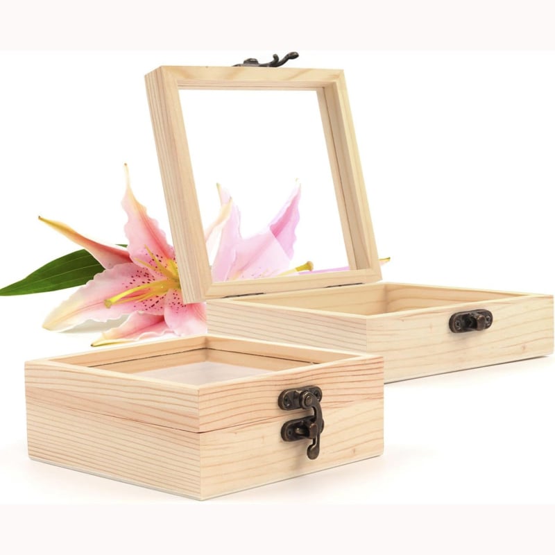 Ξύλινο κουτί αποθήκευσης και δώρου, φυσικό ξύλο, γυαλιστερή επιφάνεια, προσαρμοσμένος εσωτερικός πάτος και εκτύπωση λογότυπου