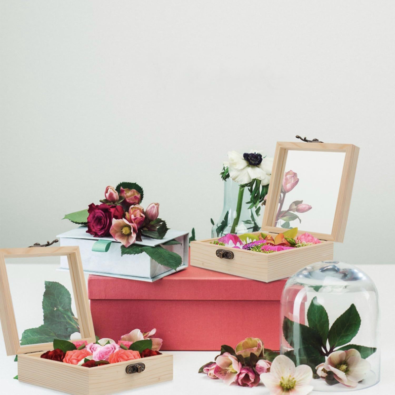 Fából készült doboz általános csomagoláshoz, természetes fa, polírozott felület, testreszabható belső és logónyomtatás