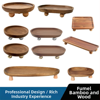 Koka apaļš trauks aromaterapijai, atslēgu uzglabāšanai un deserts plāksnei – moderns vienkāršs stils, logotipa drukāšana un personalizācija pieejama, piemērots viesnīcām, kafejnīcām un tējas dzeršanai