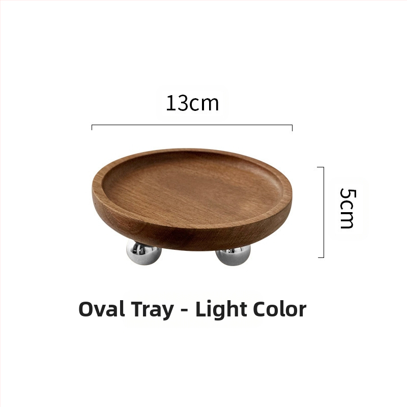 Koka apaļš trauks aromaterapijai, atslēgu uzglabāšanai un deserts plāksnei – moderns vienkāršs stils, logotipa drukāšana un personalizācija pieejama, piemērots viesnīcām, kafejnīcām un tējas dzeršanai