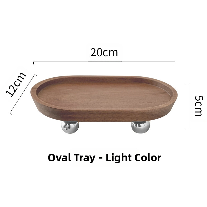 Koka apaļš trauks aromaterapijai, atslēgu uzglabāšanai un deserts plāksnei – moderns vienkāršs stils, logotipa drukāšana un personalizācija pieejama, piemērots viesnīcām, kafejnīcām un tējas dzeršanai