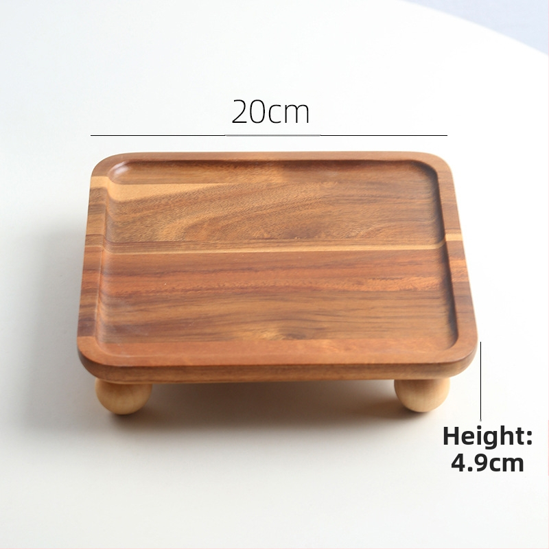 Koka apaļš trauks aromaterapijai, atslēgu uzglabāšanai un deserts plāksnei – moderns vienkāršs stils, logotipa drukāšana un personalizācija pieejama, piemērots viesnīcām, kafejnīcām un tējas dzeršanai