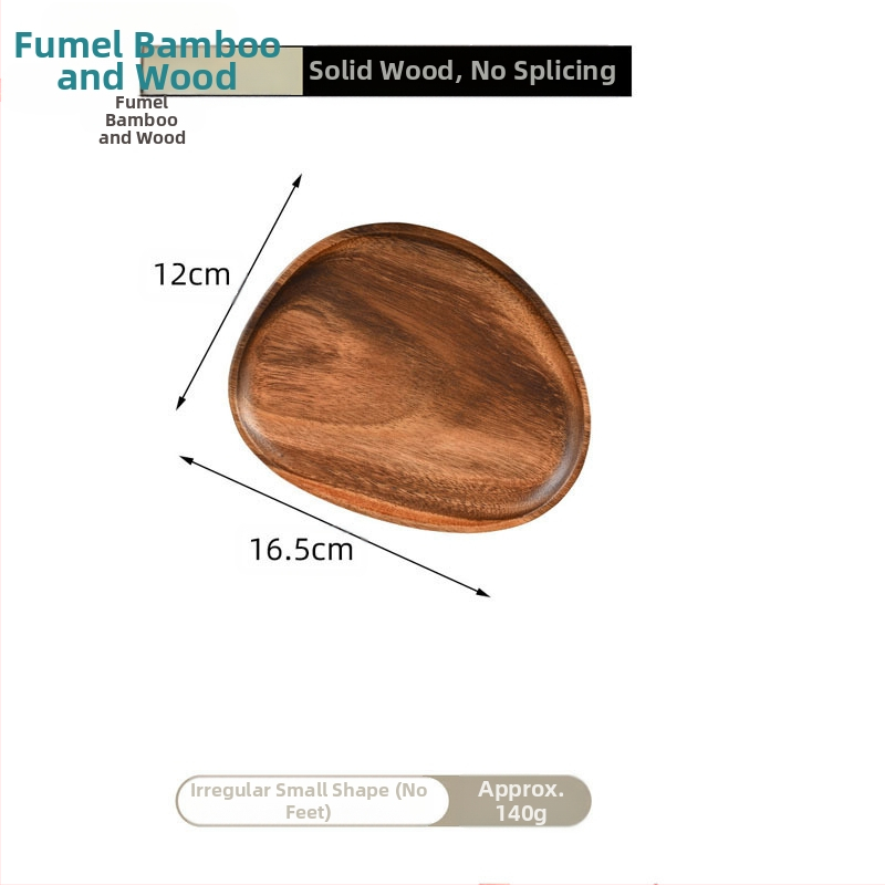 Koka apaļš trauks aromaterapijai, atslēgu uzglabāšanai un deserts plāksnei – moderns vienkāršs stils, logotipa drukāšana un personalizācija pieejama, piemērots viesnīcām, kafejnīcām un tējas dzeršanai