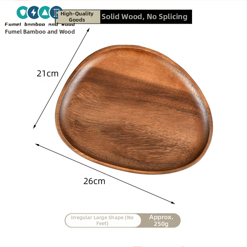 Koka apaļš trauks aromaterapijai, atslēgu uzglabāšanai un deserts plāksnei – moderns vienkāršs stils, logotipa drukāšana un personalizācija pieejama, piemērots viesnīcām, kafejnīcām un tējas dzeršanai