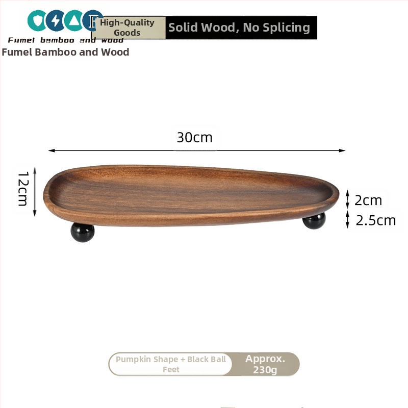 Koka apaļš trauks aromaterapijai, atslēgu uzglabāšanai un deserts plāksnei – moderns vienkāršs stils, logotipa drukāšana un personalizācija pieejama, piemērots viesnīcām, kafejnīcām un tējas dzeršanai