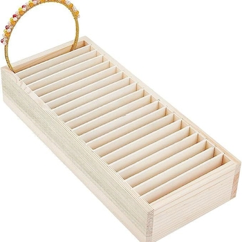 Fából készült karkötő bemutató doboz több rekesszel és állítható elválasztókkal; Modell 7-16; Ruofeng
