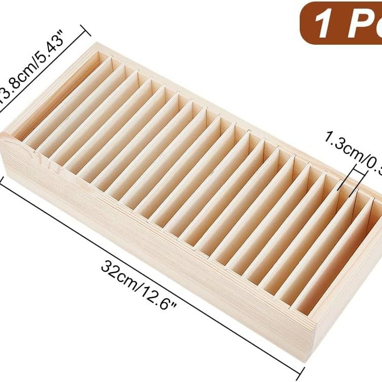 Fából készült karkötő bemutató doboz több rekesszel és állítható elválasztókkal; Modell 7-16; Ruofeng