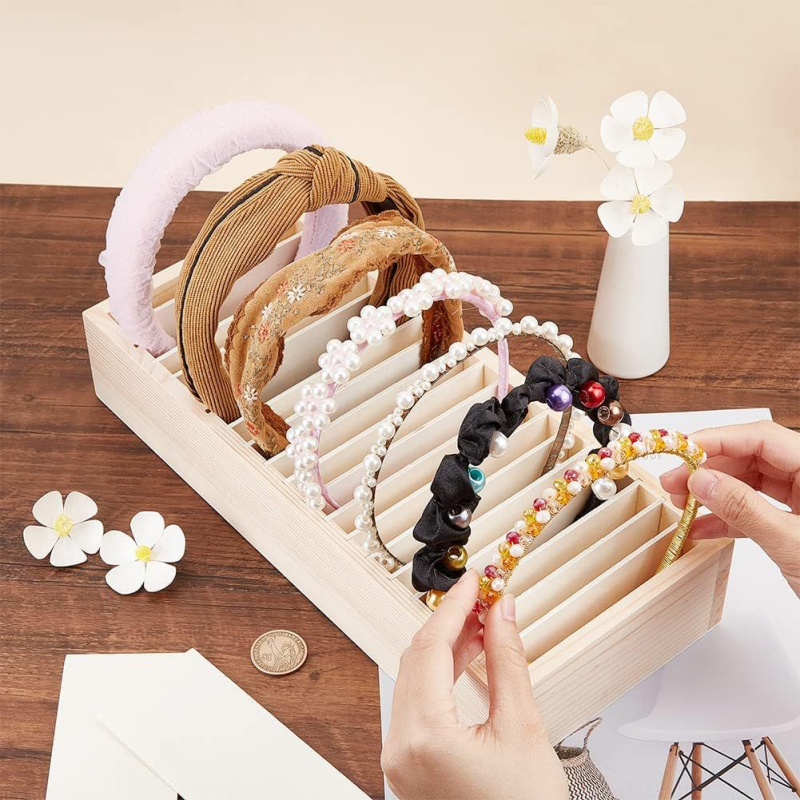 Ξύλινο κουτί προβολής βραχιολιών με πολλαπλά διαμερίσματα και ρυθμιζόμενα διαχωριστικά; Μοντέλο 7-16; Ruofeng