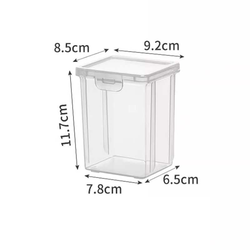Kutija za pohranu dodataka za kosu, PP materijal, pravokutnog oblika, kapaciteta 500 ml, s poklopcem, stohirajuća