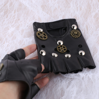 Γάντια πανκ - Υλικό PU, κατασκευή ημιχειροποίητη και ημιμηχανική, αξεσουάρ μακιγιάζ και κοστουμιού