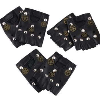 Γάντια πανκ - Υλικό PU, κατασκευή ημιχειροποίητη και ημιμηχανική, αξεσουάρ μακιγιάζ και κοστουμιού