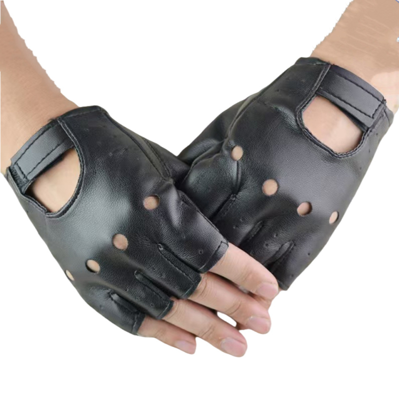 Пънк ръкавици - PU материя, полу ръчна и полу механична изработка, реквизит за костюм и грим
