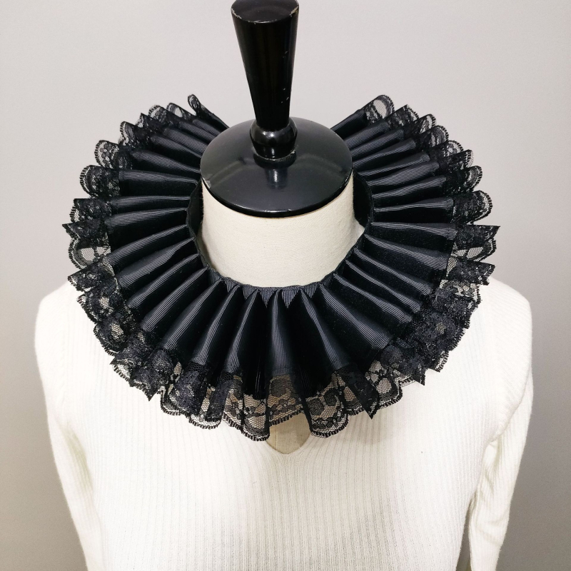 Elizabeth Court Guler din dantelă, cu volan, pentru costume de scenă • Material: Dantelă • Origine: Jinhua • An lansare: 2024 • Ambalaj: Ambalaj independent