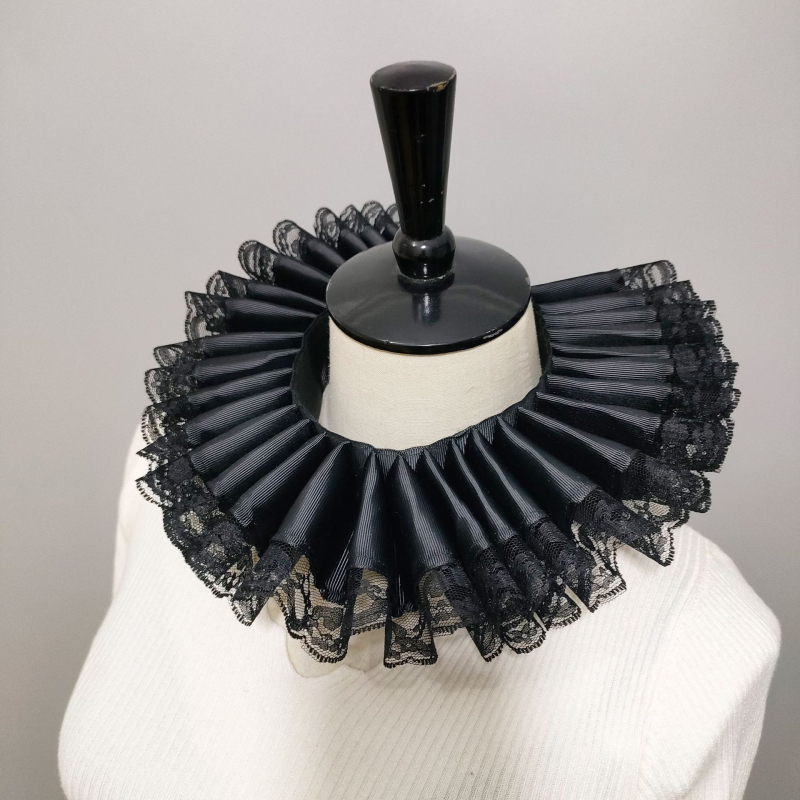 Elizabeth Court Guler din dantelă, cu volan, pentru costume de scenă • Material: Dantelă • Origine: Jinhua • An lansare: 2024 • Ambalaj: Ambalaj independent