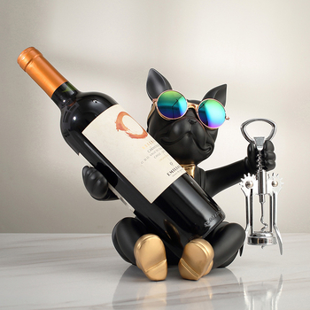 Декорация за винена поставка с форма на булдог от смола – EAZOM, модерна минималистична животинска декорация, картонена опаковка