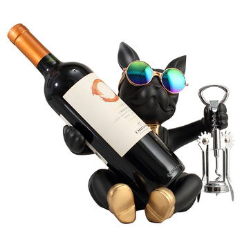 Декорация за винена поставка с форма на булдог от смола – EAZOM, модерна минималистична животинска декорация, картонена опаковка