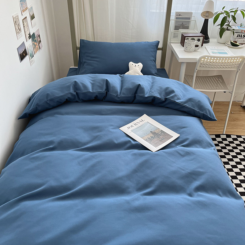 Izmazgāts kokvilnas četrdaļīgs gultas komplekts, vienkrāsains raksts, INS stils, palagu tips, reaktīvā krāsošana