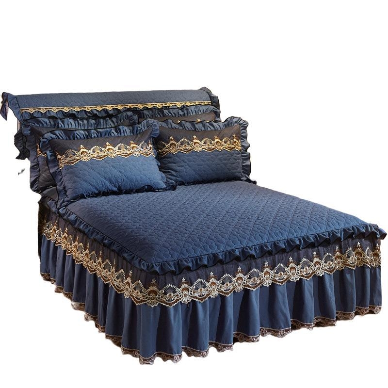 Keturių dalių lovos užtiesalo komplektas, plautas medvilnės audinys, šlifuotas audinys, tie-dye spaudai, korėjietiškas stilius