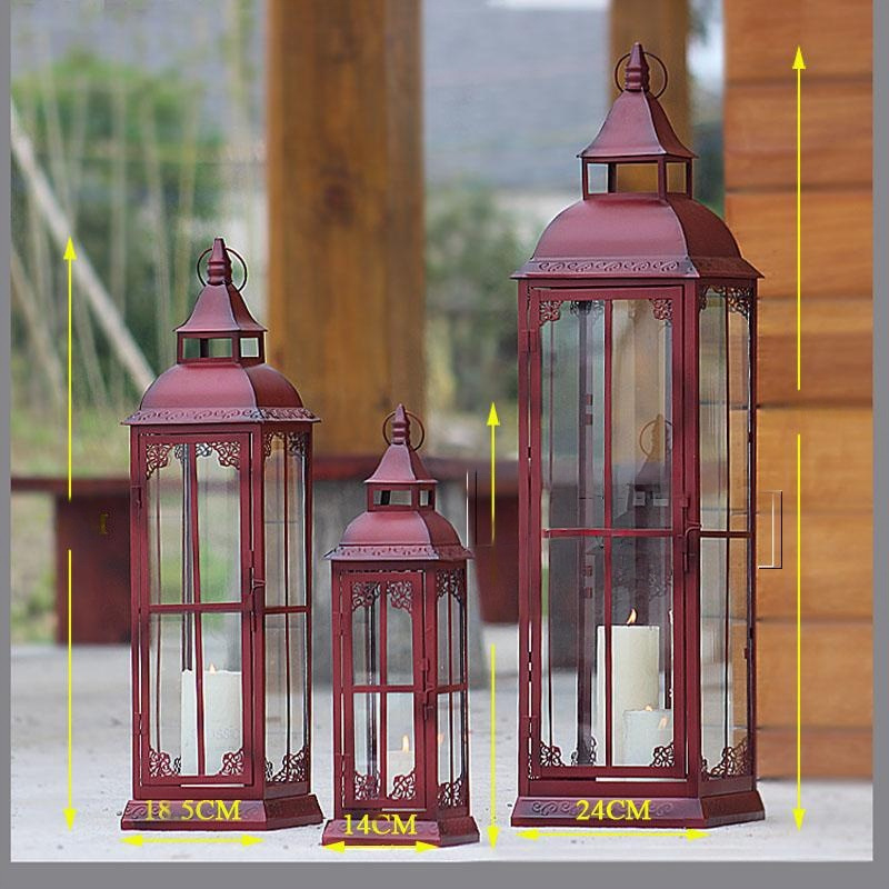 Подов фенер от ковано желязо, ретро стил, сватбени декоративни реквизити