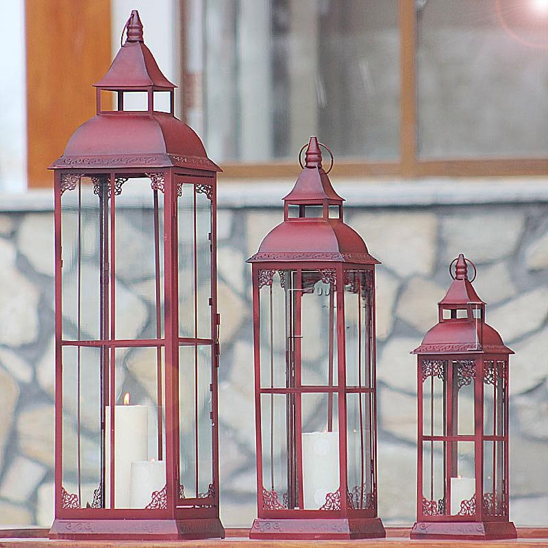 Подов фенер от ковано желязо, ретро стил, сватбени декоративни реквизити