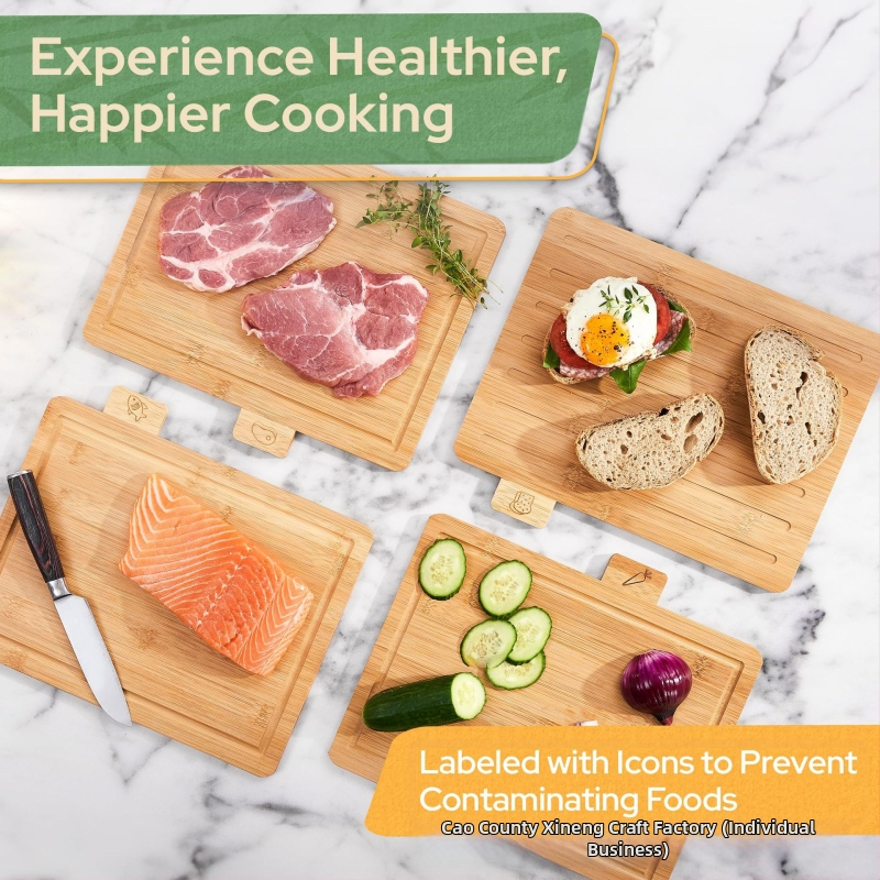 Ξύλινη σανίδα κοπής – Διπλής όψεως, μοντέρνος μινιμαλιστικός σχεδιασμός για ψωμί, λαχανικά, κρέας και φρούτα – μάρκα Hinoeng, λανσαρίστηκε το 2024
