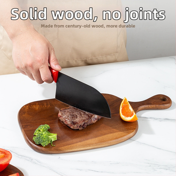 Ξύλινη σανίδα κοπής με λαβή — αντίκα, vintage στιλ, για οικιακή χρήση, 2025 κυκλοφορία