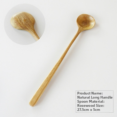 Virtuvės šaukštas su ilgu kotu japonišku stiliumi, medinis, rankų darbas, logotipo spauda, pritaikoma apdirba, aukštos temperatūros atsparumas