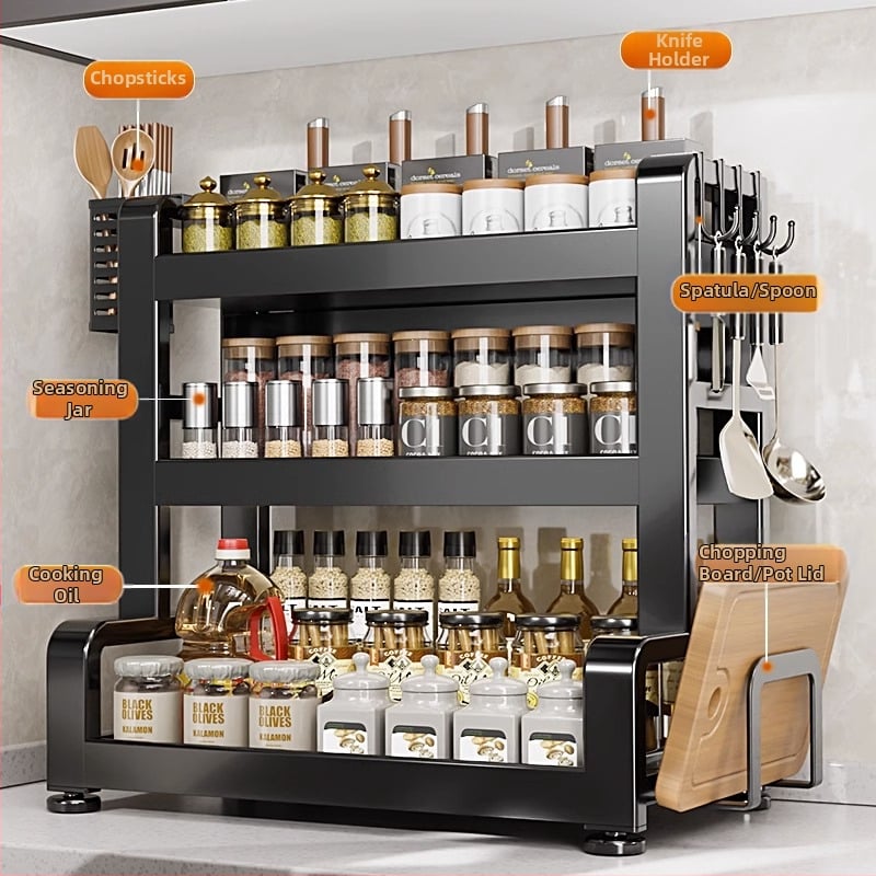 Virtuvės prieskonių laikiklis + metalinė konstrukcija, sieninis laikiklis, nordų stilius, nereikia įrengimo + (Medžiaga: Metalas; Funkcija: Nereikia įrengimo; Laikiklio tipas: Siena; Stilius: Nordic)