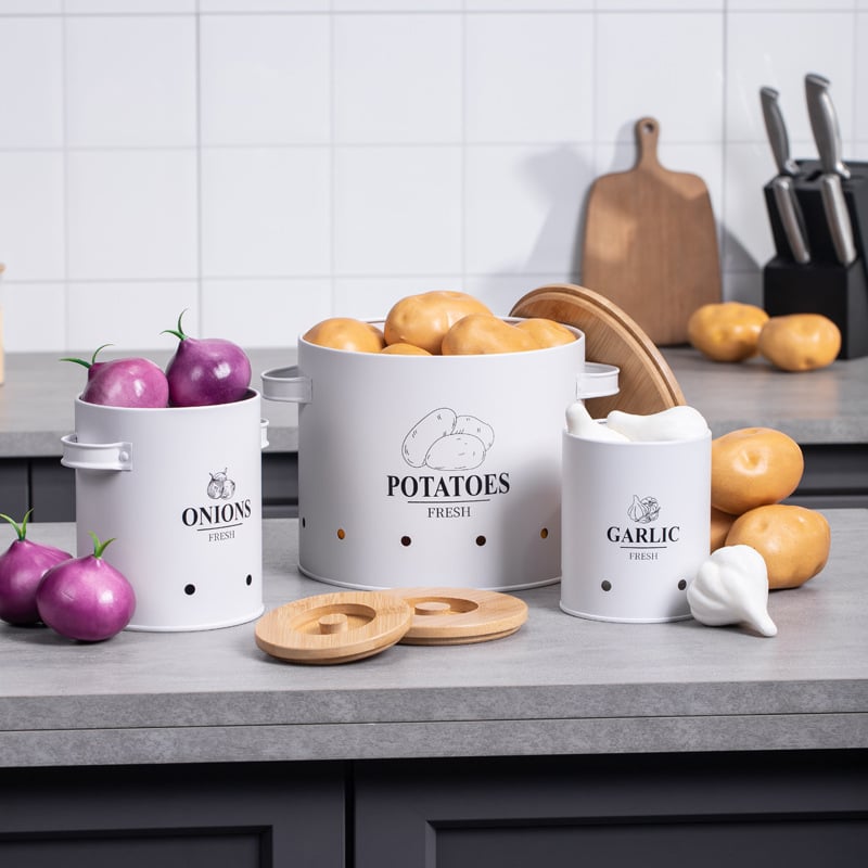 Bambuko dangteliu metalinė daržovių laikymo dėžė, apvalios formos, 3,1–4 L talpa, šiuolaikiškas paprastas stilius