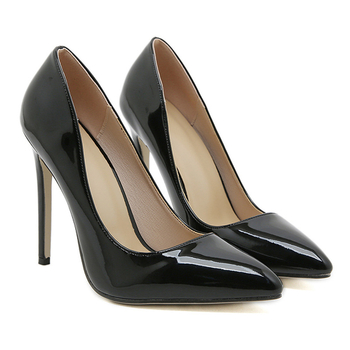 Γυναικείες γόβες με μυτερό δάχτυλο, υπερυψωμένο τακούνι, PU επάνω μέρος, καουτσούκ σόλα