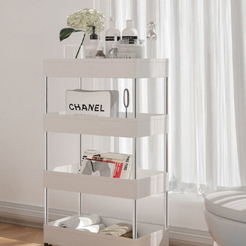 Πλαστικό ράφι αποθήκευσης με 6 επιπέδων, ελεύθερα στηριζόμενο, για μπάνιο, τουαλέτα και κουζίνα