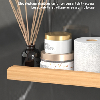 Ράφι αποθήκευσης από μασίφ ξύλο – Καρυδιά, ευρύτερος σχεδιασμός, τοίχο-μοντάρισμα χωρίς οπές, για νιπτήρα μπάνιου, 1 επίπεδο, φόρτωση 15 kg, μοντέλο 1016, φινίρισμα με βούρτσισμα ξύλου και έλαιο