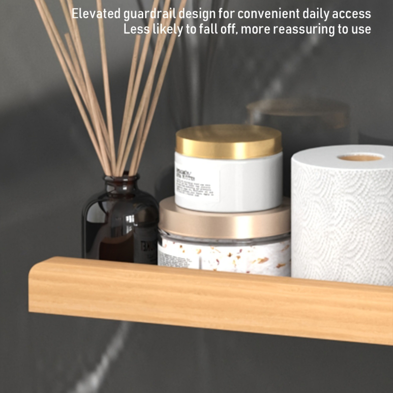 Massīvā koka uzglabāšanas plaukts – valriekstu koks, plašāks dizains, sienas piestiprināšana bez urbšanas, paredzēts vannas istabai izlietnei, 1 līmenis, slodze 15 kg, modelis 1016, virsma: koka vaskošana ar eļļu