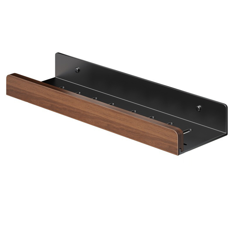 Massīvā koka uzglabāšanas plaukts – valriekstu koks, plašāks dizains, sienas piestiprināšana bez urbšanas, paredzēts vannas istabai izlietnei, 1 līmenis, slodze 15 kg, modelis 1016, virsma: koka vaskošana ar eļļu